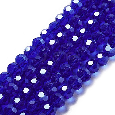 Electroplate Transparent Glass Beads Strands EGLA-A035-T8mm-A06-1