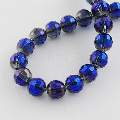 Electroplate Glass Bead Strands X-EGLA-R041-8mm-05-1