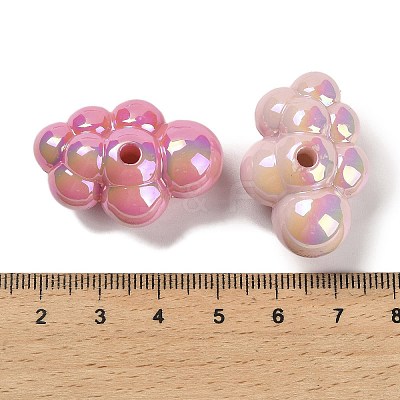 UV Plating Opaque Rainbow Iridescent Acrylic Beads X1-SACR-R001-10A-1