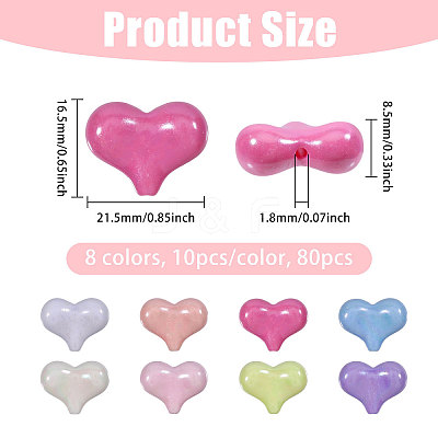 80Pcs 8 Colors Electroplate Opaque Acrylic Beads OACR-CA0001-24-1