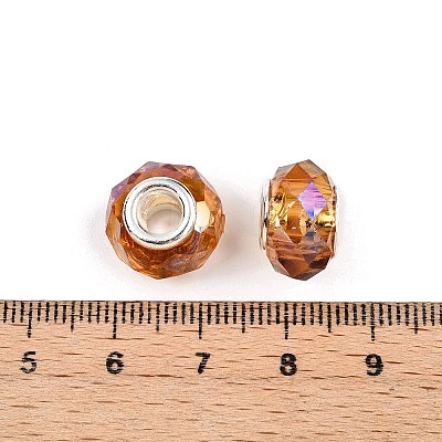 Transparent Glass European Beads GPDL-N004-D14mm-A06-1
