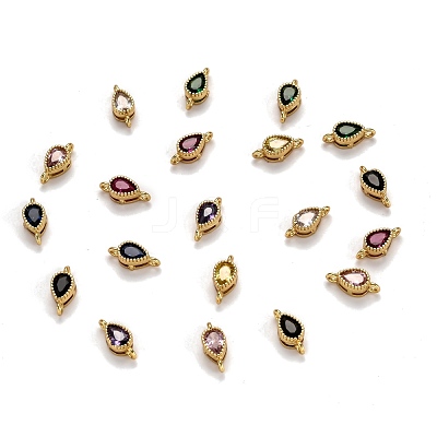 Real 18K Gold Plated Brass Micro Pave Cubic Zirconia Links Connectors ZIRC-L100-007G-1