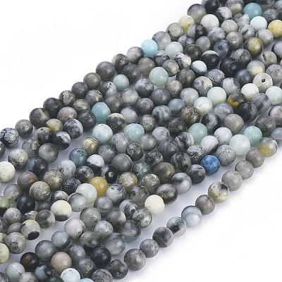Natural Flower Amazonite Beads Strands X-G-L555-03-6mm-1