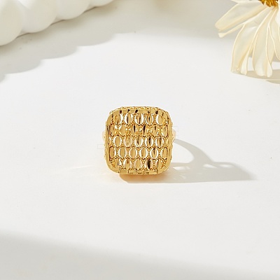 Hollow Square Brass Open Cuff Rings for Women TF4137-1