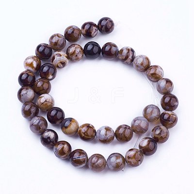 Natural Agate Bead Strands G-P289-02D-8mm-1