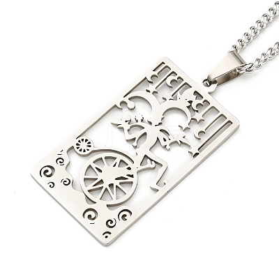 Non-Tarnish 304 Stainless Steel Pendant Necklaces LS-NJEW-L118-02P-04-1