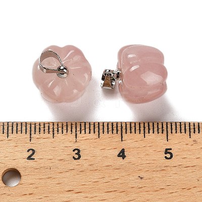Natural Rose Quartz Pumpkin Charms G-K338-27P-07-1