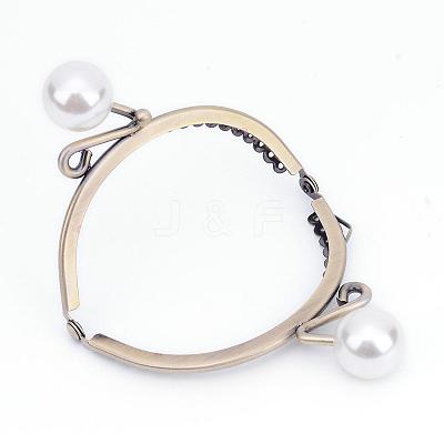 Iron Purse Frame Handle with Solid Color Acrylic Beads FIND-T008-209AB-C01-1