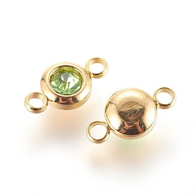 304 Stainless Steel Rhinestone Links connectors X-STAS-P237-17G-10-1