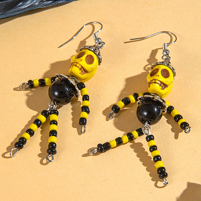 Halloween Alloy & Acrylic & Resin & Glass Dangle Earrings FS-WGA02EE-16-1