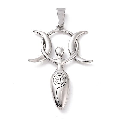 Non-Tarnish 304 Stainless Steel Manual Polishing Big Pendants STAS-G276-07P-1
