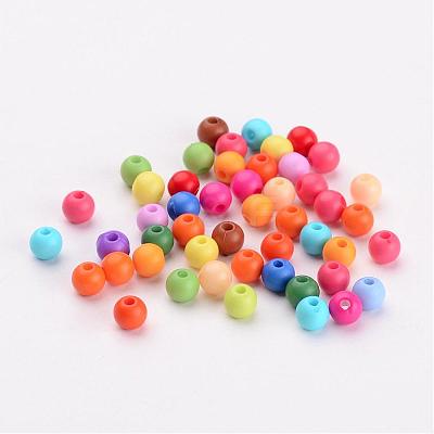 Solid Chunky Acrylic Ball Beads SACR-R812-4mm-M-1
