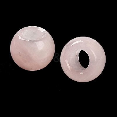 Natural Rose Quartz European Beads G-R488-01G-1