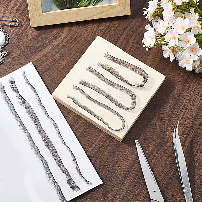 15Pcs 3 Styles Plush Craft Doll Eyelashes Strips DOLL-CP0001-07A-1