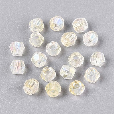 Transparent Spray Painted Glass Beads EGLA-N018-4mm-10-1