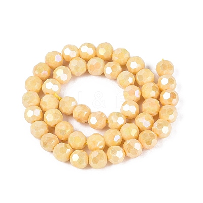 Anti-Tarnish Electroplate Glass Beads Strands EGLA-ZX010-8mm-13-1