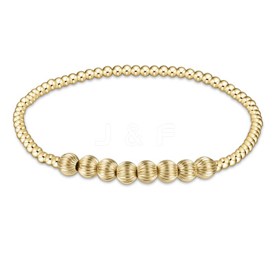 Bohemia Brass Round Beaded Stretch Bracelets TK0566-25-1