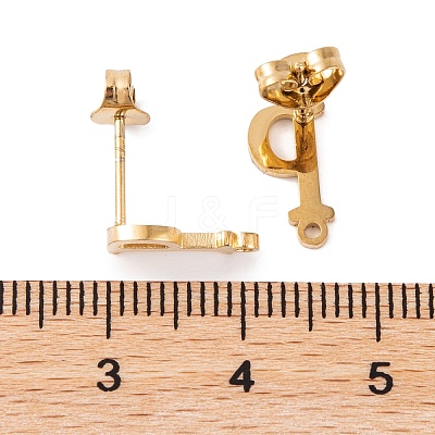 Ion Plating(IP) 304 Stainless Steel Stud Earrings FIND-Q103-01P-G-1