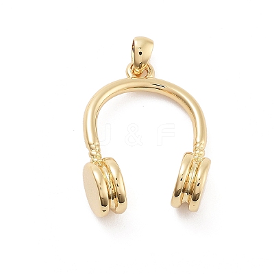 Headset Rack Plating Brass Pendants KK-G512-16G-1