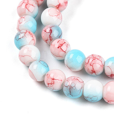 Baking Paint Glass Beads Strands DGLA-N003-6mm-C03-1