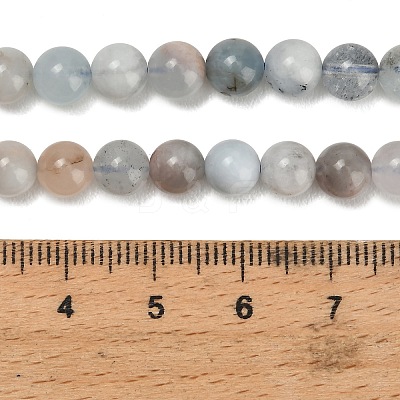 Natural Aquamarine Beads Strands G-F591-29A-6mm-03-1