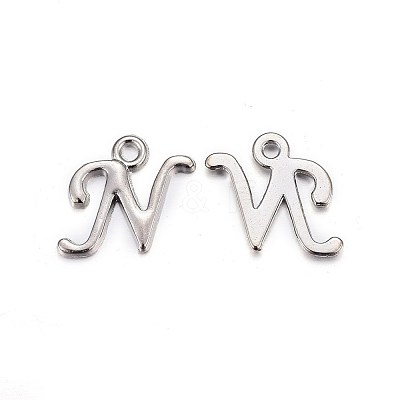 Platinum Plated Alloy Letter Pendants LS-PALLOY-J718-01P-N-1