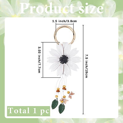 Leather and Alloy Keychain HJEW-WH20022-04B-01-1