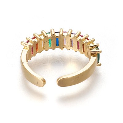 Cubic Zirconia Cuff Rings RJEW-P074-09G-1