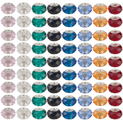 80Pcs 8 Colors Handmade Glass European Beads GLAA-PA0001-03-1