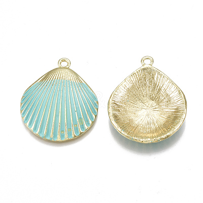 Spray Painted Alloy Pendants PALLOY-T065-20B-1