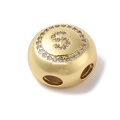 Rack Plating Brass & Cubic Zirconia Pendants KK-Z047-07G-S-RS-1