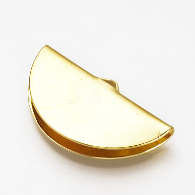 Brass Ribbon Crimp Ends KK-Q757-01C-G-1