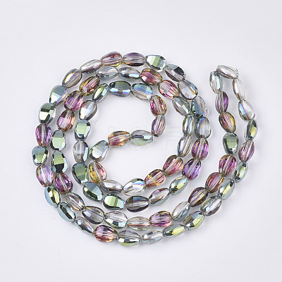 Translucent Electroplate Glass Beads Strands X-EGLA-T020-03A-1