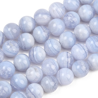 Natural Blue Lace Agate Beads Strands G-D106-A01-10mm-1