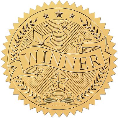 34 Sheets Self Adhesive Gold Foil Embossed Stickers DIY-WH0509-074-1