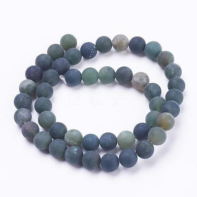 Natural Moss Agate Beads Strands G-F520-58-4mm-1