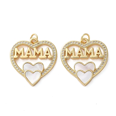 Brass Micro Pave Cubic Zirconia Pendants KK-U070-04D-G-1