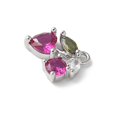 Brass Micro Pave Cubic Zirconia Pendants KK-P290-02A-P-1