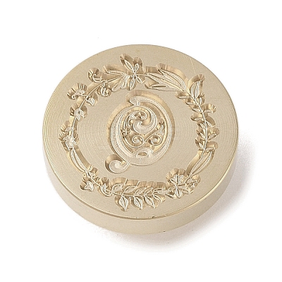 Golden Tone Wax Seal Brass Stamp Head DIY-B079-01G-Q-1