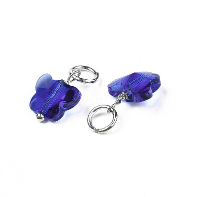 Faceted Transparent Glass Charms GLAA-T024-06C-1