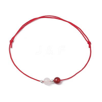 6Pcs Natural Gemstone Round Beads Braided Bracelets for Men Women BJEW-JB11753-1