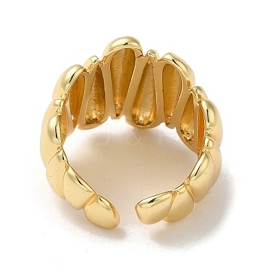 Rack Plating Brass Open Cuff Rings RJEW-K249-14G-1