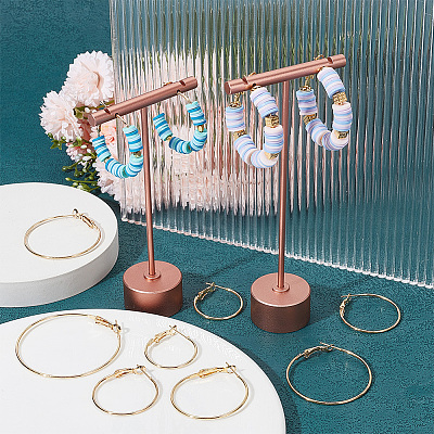 30Pcs 6 Style Brass Hoop Earring Findings FIND-BBC0003-23G-1