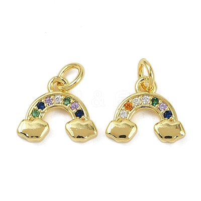 Brass Micro Pave Cubic Zirconia Pendants KK-L231-01G-02-1