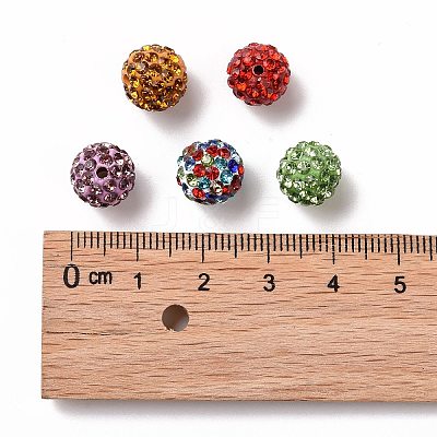 Pave Disco Ball Beads X1-RB-A130-10mm-M-1