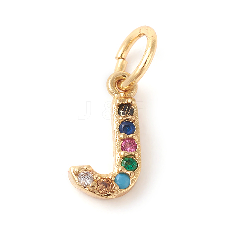 Brass Micro Pave Colorful Cubic Zirconia Charms X-ZIRC-F092-01-J-1