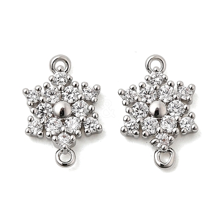 Brass Micro Pave Cubic Zirconia Connector Charms KK-L258-03A-P-1