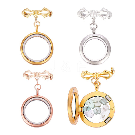 3Pcs 3 Colors Brass Brooch PALLOY-NB00008-1