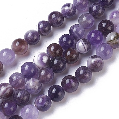 Natural Chevron Amethyst Beads Strands G-I222-10mm-01-1