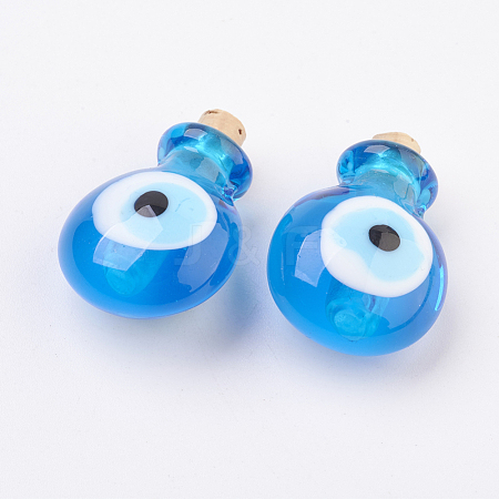 Handmade Lampwork Perfume Bottle Pendants LAMP-P044-H03-1